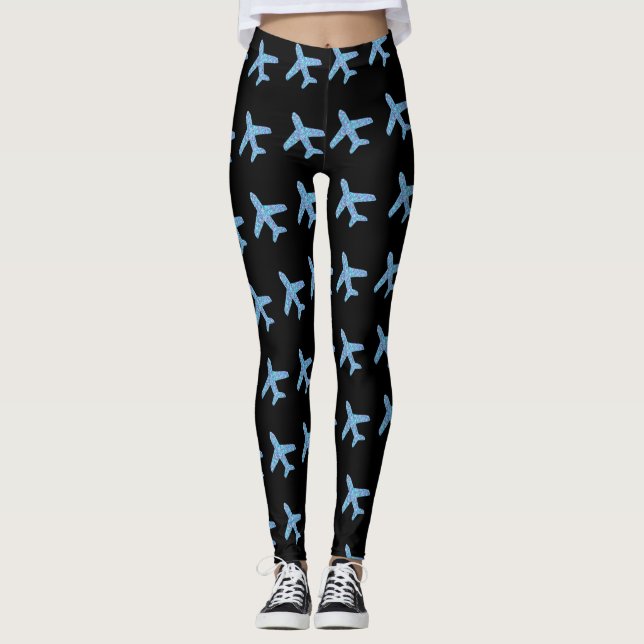 Petits avions Leggings (noir) (Devant)