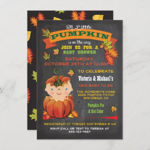 Petits Baby showers Citrouilles Invitations d'auto