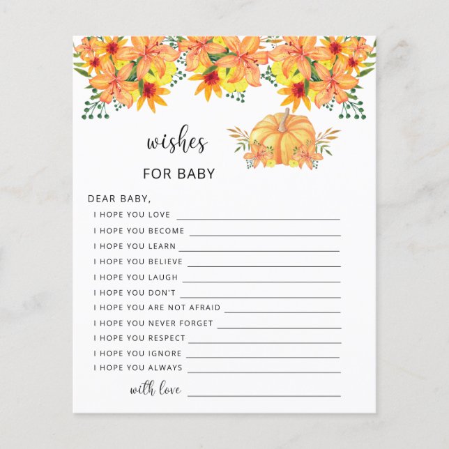 Petits citrouilles chute des voeux pour bébé (Devant)