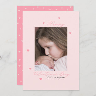 Petits Coeurs roses Valentines Carte photo de la J