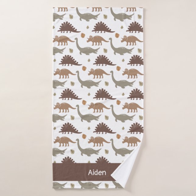 Petits Dino enfants personnalisés (Serviette de bain)
