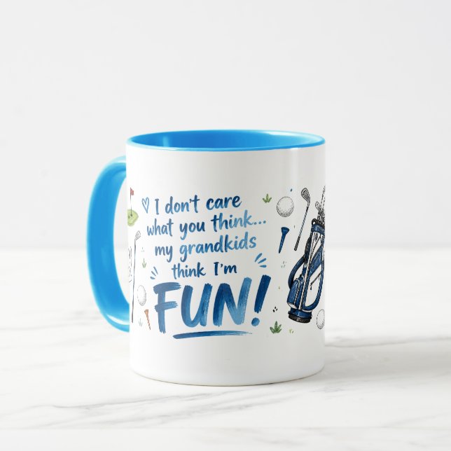Petits-enfants, Golf & Beaux Moments Mug (Devant gauche)