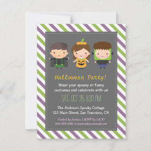 Petits enfants Halloween Anniversaire Invitations