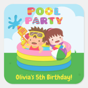 Petits Enfants Mini Piscine Autocollants de décor