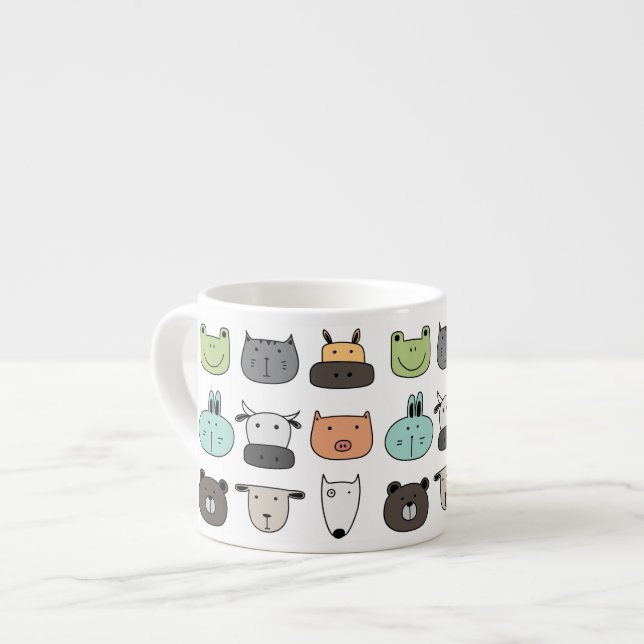 Petits enfants Mug - Visages animaux (Devant gauche)