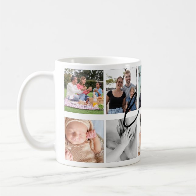 Petits-enfants personnalisés Photo Collage Mug (Gauche)