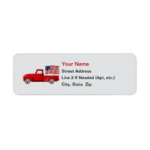 Petits Étiquettes de adresse de camions rouges