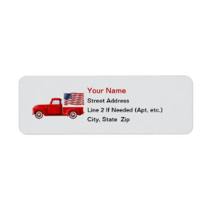 Petits Étiquettes de adresse de camions rouges
