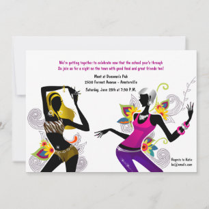 Petits filles la nuit dehors Invitation