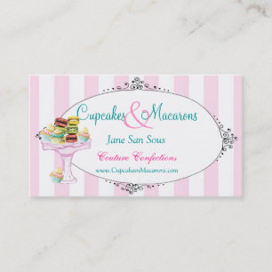 Petits gâteaux et carte de visite de Macarons