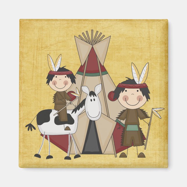 Petits Indiens Teepee Horse Frigo Magnet (Devant)