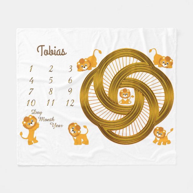 Petits Lions Bébé Jalon Taille de la couverture 60 (Devant (Horizontal))