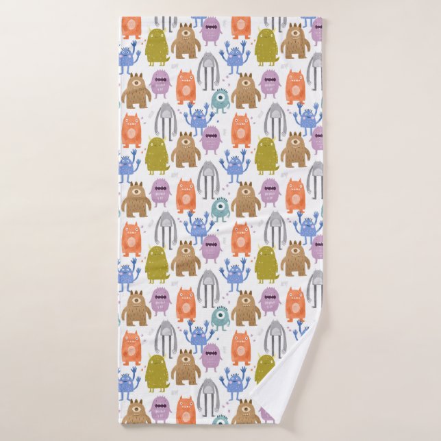 Petits monstres pour enfants (Serviette de bain)