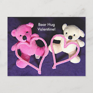Petits Nounours et Coeurs Valentine Carte postale