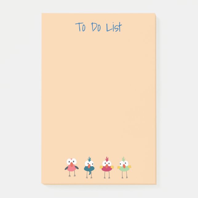 Petits oiseaux Post-it® Notes 4 x 6 (Devant)