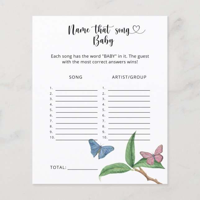 Petits papillons - Nom que Baby Song (Devant)