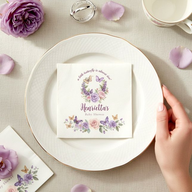 Petits papillons serviettes en papier florales pou (Créateur téléchargé)