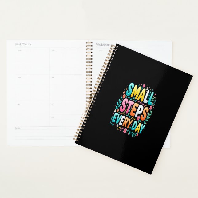 Petits Pas Chaque Jour | Typographie Motivationnel (Devant avec enveloppe)