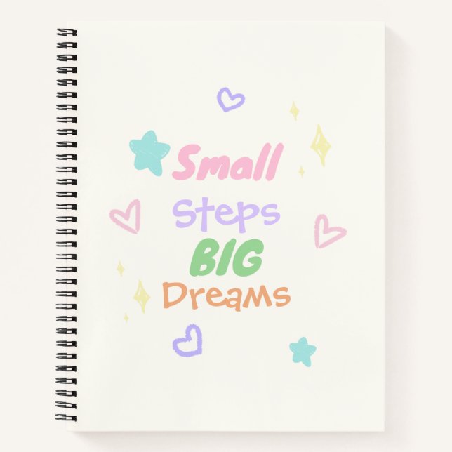 Petits pas grands rêves Cahier à spirale pastel (Devant)