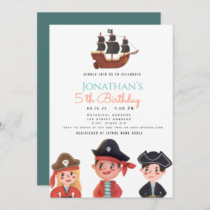 Petits pirates du 5e Faire-part d'anniversaire