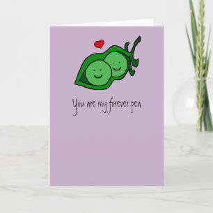 Petits pois dans une cosse carte de vœux vierge