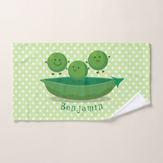 Petits pois sauteurs en pod dessin animé illustrat (Serviette à main)
