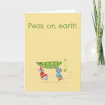 Petits pois sur terre carte de Noël souris mignonn