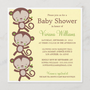 PETITS SINGES DE SURPRISE  INVITATION BABY SHOWER