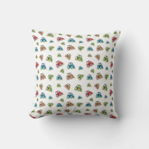 Petits Tracteurs, Blanc, Coussin