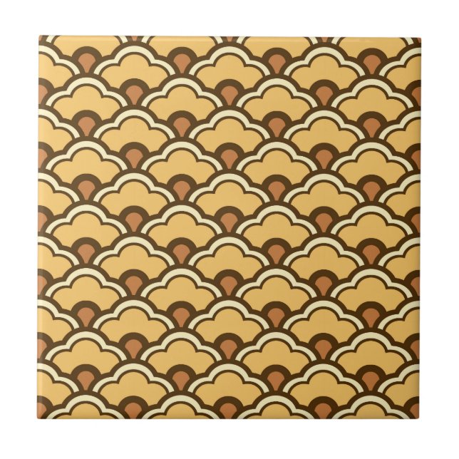 Pétoncles chinois déco, or moutarde et carreaux Br (Devant)