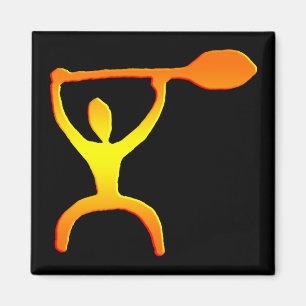 Petroglyphe Hawaiian Paddle Man - Magnet