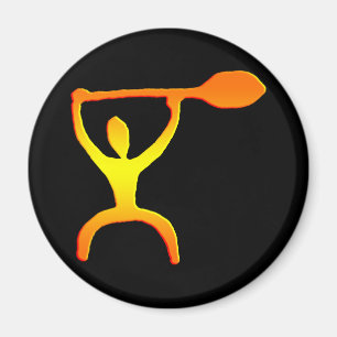 Petroglyphe Hawaiian Paddle Man - Magnet