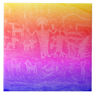 Pétroglyphe Sud-Ouest Carreaux en céramique fluo