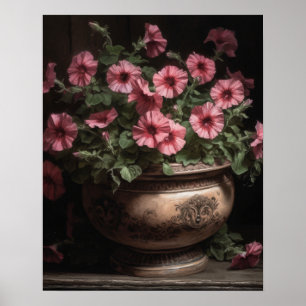 Pétunia rose Fleurs Art Imprimer Poster
