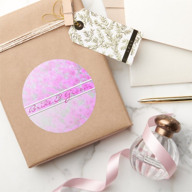 Pétunia Rose Sur Stickers Lin Blanc (Cadeaux)