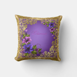 Pétunias Rose Violet Coussin Féminin