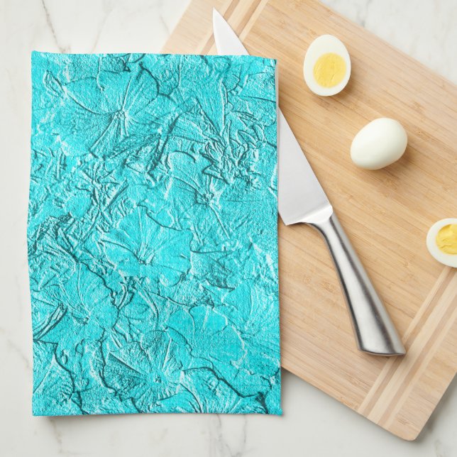 Pétunias sculptés, Serviettes Aqua Blue-Kitchen (Quart Plié)