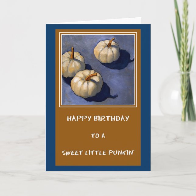 PEU DE CARTE D'ANNIVERSAIRE DE CITROUILLE (Devant)