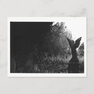 Peu de carte postale de cimetière de statue d'ange