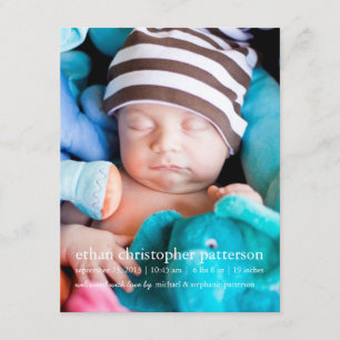 Peu de deux faire-part de naissance modernes