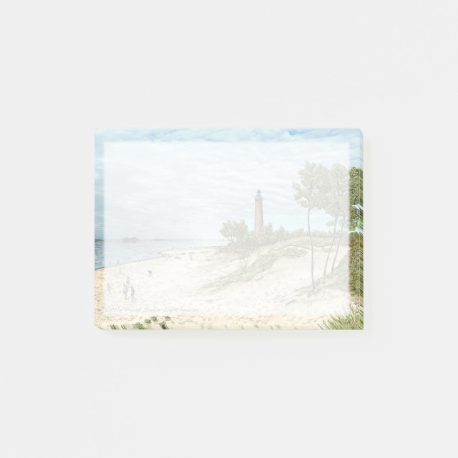 Peu de notes de post-it de phare de sable de point (Devant)