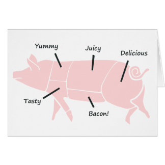 Peu de Piggie rose avec les étiquettes savoureux