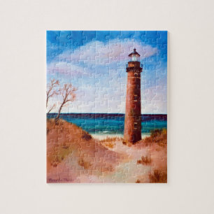 Peu de puzzle de phare de point de sable