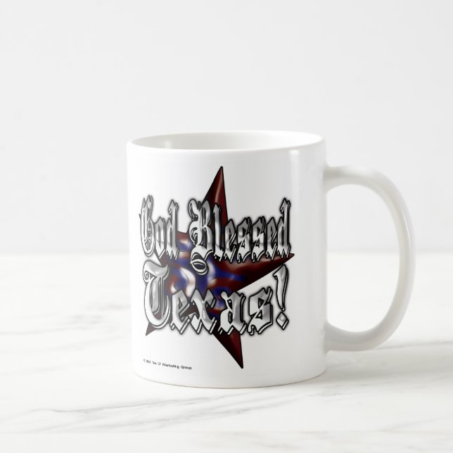 Peu de tasse du Texas "le Texas béni par Dieu" (Droite)