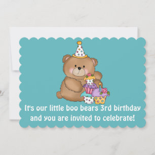 Peu huent invitation de fête d'anniversaire de