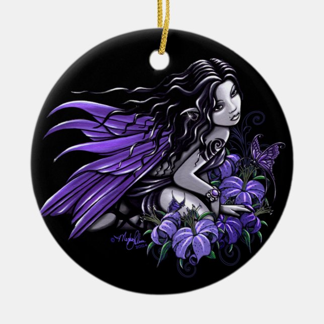 "Peu" ornement violet bleu de fée de papillon de (Devant)