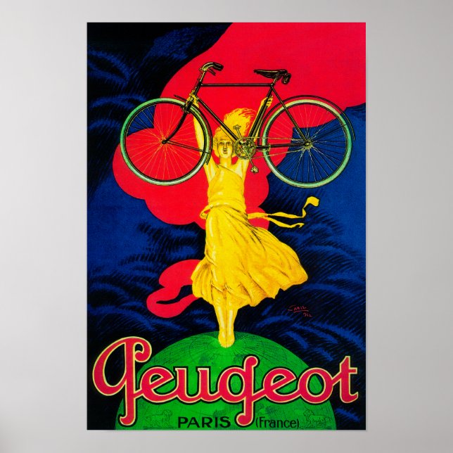 Peugeot Bicyclette Poster Vintage Europe (Devant)