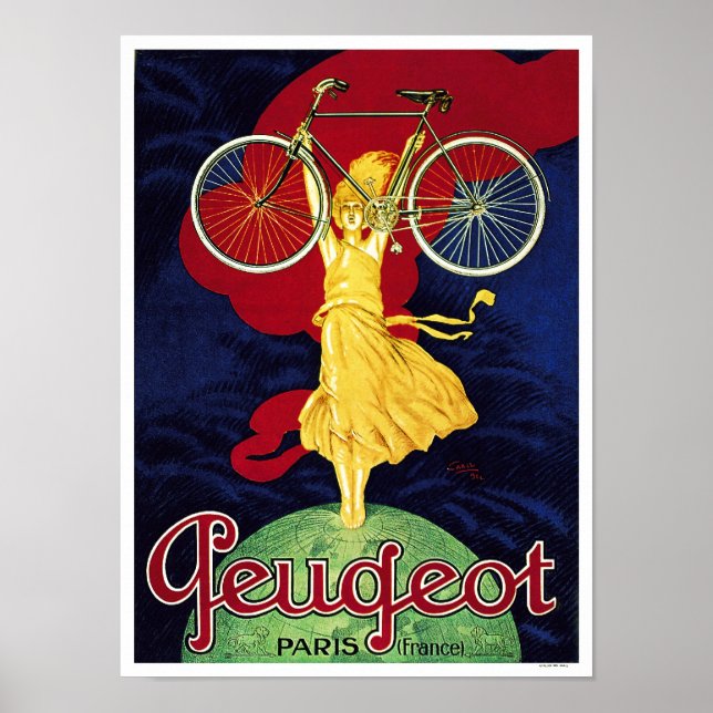 Peugeot Cycles - Vintage Bicycle Poster (Devant)