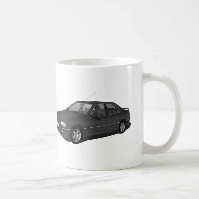 Peugeot noir 405 + mug badge (Droite)