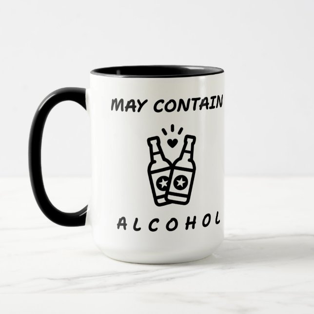 Peut Contenir De L'Alcool Combo Mug - Drôle (Gauche)